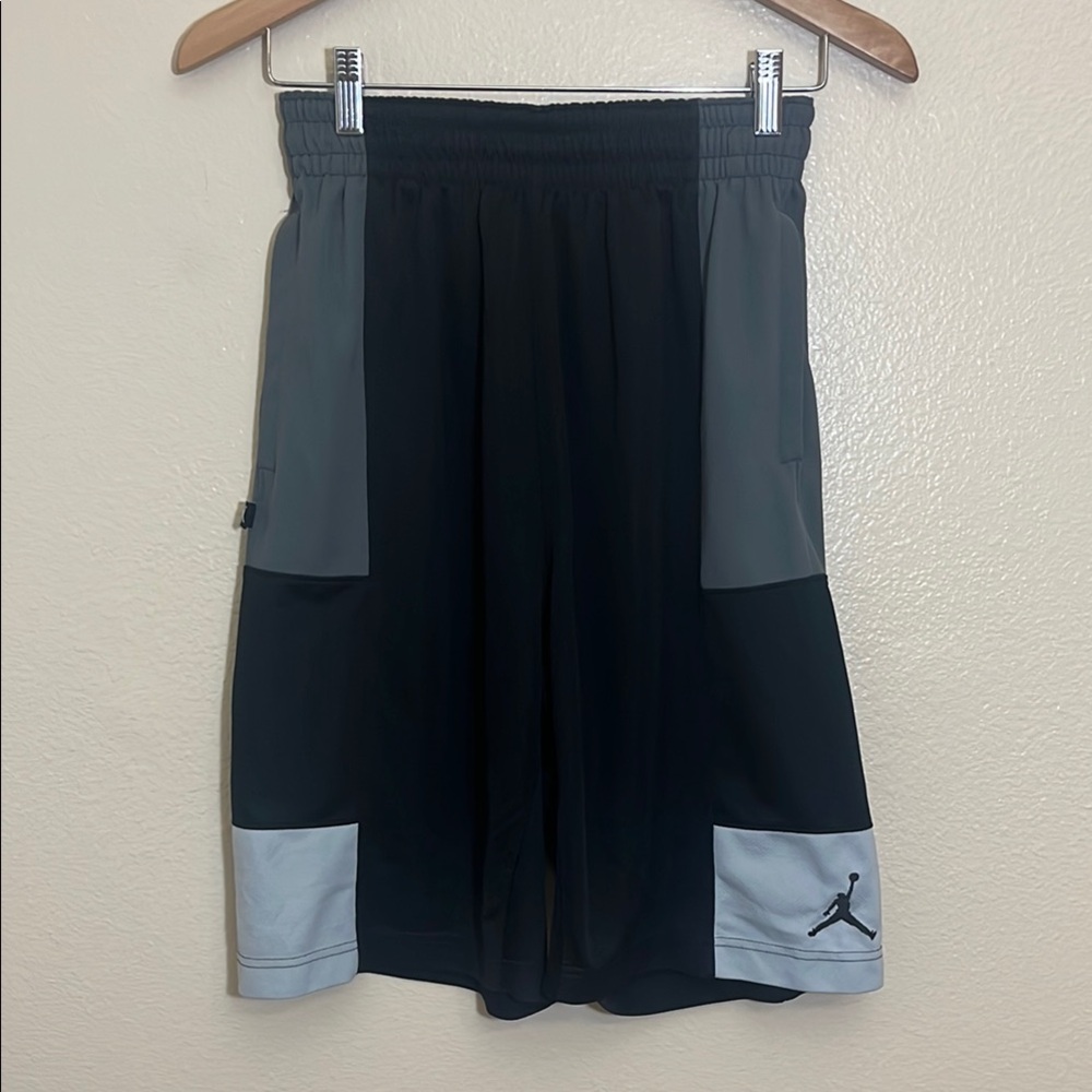 Jordan Black Gray Athletic Basketball Shorts